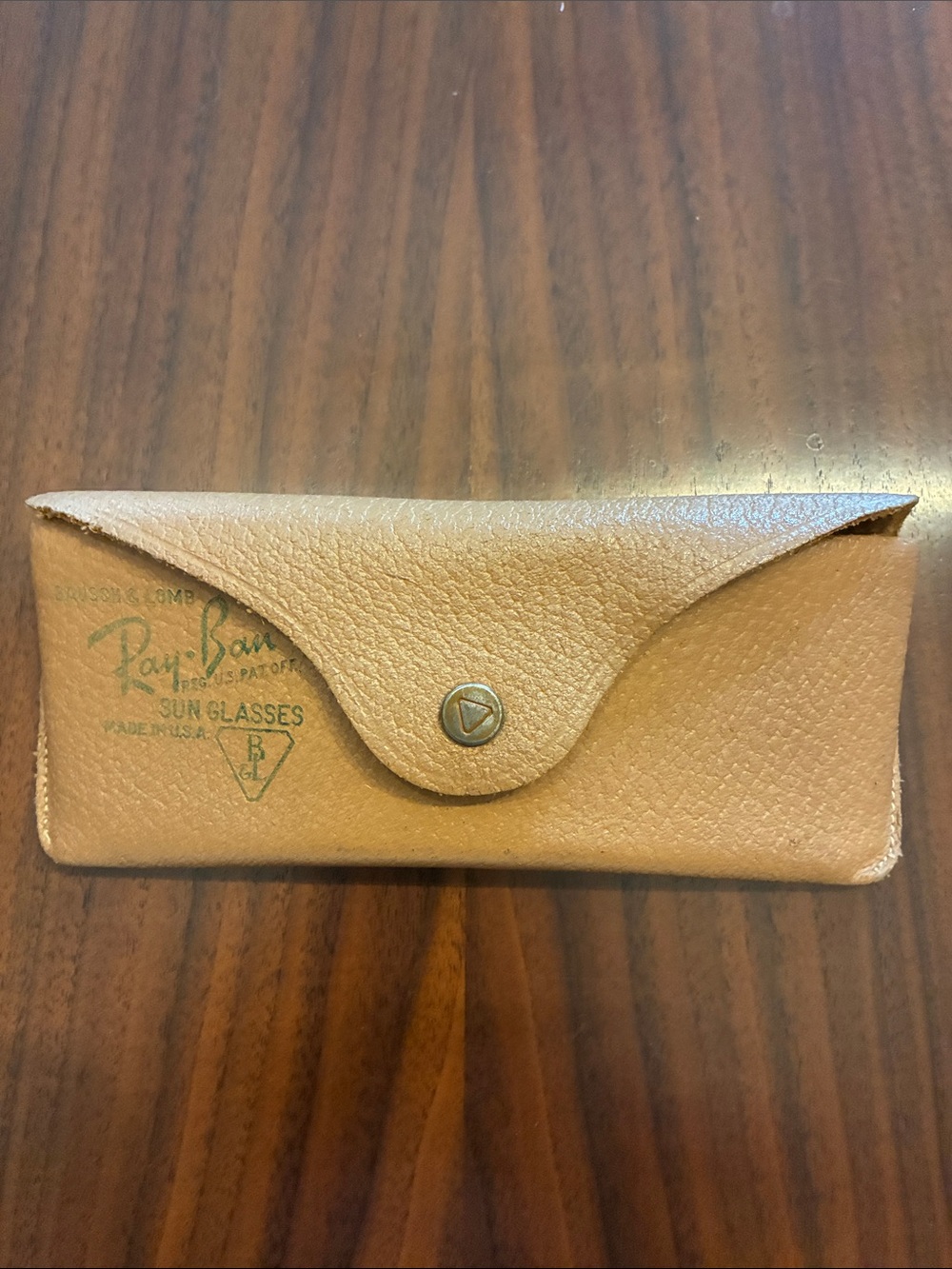 Vintage 1970s Ray-Ban Tan Leather Sunglasses Case